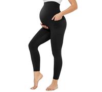 QGGQDD Pregnancy Leggings Over Bump with Pockets High Waisted for Women Gym Yoga Pants