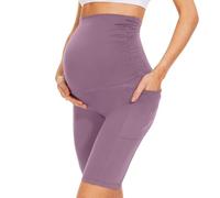 QGGQDD Short Maternity Leggings with Pockets Maternity Cycling Shorts Women's Maternity Trousers Short Pregnancy for Pregnant Women, pink, XL