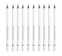 QGH 10 Pcs White Charcoal Pencils for Drawing: Professional Drawing Pencil Set for Artists - White Pencils for Highlights, Sketching, Shading -Ideal for Charcoal Drawings, Art, Crafts, Fine Detailing