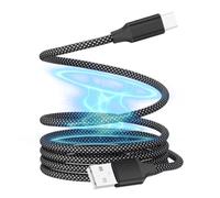 QGH 100W Magnetic USB-A to USB-C Cable, 1m Nylon Braided | Self-organizing fast charging cable with 480Mbps data sync for iPhone 16/15, Galaxy S25/S24, Pixel 9 and USB-C devices