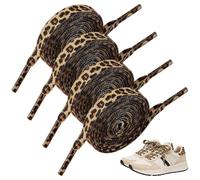 QGH 2 Pairs Leopard Print Laces - 120 cm Shoelaces for Sneakers - Animal Pattern Replacement Laces - Fashionable Shoe Accessories for Trainers