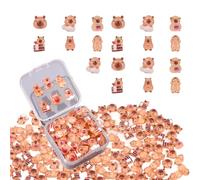 QGH 200 Pcs Mini Capybara Figurines - Tiny Resin Capybara Figures - Cute Animal Dollhouse Miniatures for Crafts, Nail Art, Phone Case Décor, Micro Landscape DIY Decorations