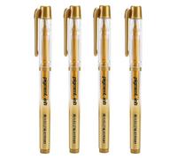 QGH 4 Pack Gold Pens Metallic Gel Ink 1.0mm, Smooth & Waterproof Gold Marker Pens for Crafting, Card Making, Drawing, Highlighting, and Writing, Perfect for Artists & Crafters