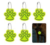 QGH 5 Pcs Dog Paw Reflective Glow-In-The-Dark Safety Keychain Pendants