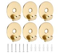 QGH Heavy Duty Mirror Hooks: 6 Pcs Hanging Hook Kit with Screws - Strong Metal Wall Fixings Ideal for Plasterboard, Mirror, Frame Hanging, Display Art Works