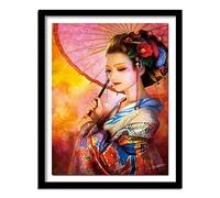 QGHMV DIY 11CT Stamped Cross Stitch Kits Needlework Easy Beginners Japanese classical woman Cross Stitch Embroidery Kits for 11CT Fabric Embroidery Crafts Needlepoint Kit 16x20 inch