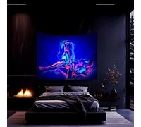 QGHOT Blacklight Sexy Tapestry, Black light posters for adults, Lovers Trippy Tapestries Couple Glow in The Dark Wall Tapestry for Bedroom Dorm Sex Naked Girl Party Adult Room Decor 60x50 inch