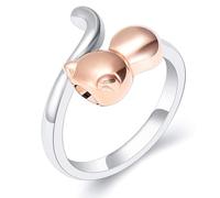QGJNSGC Cat Cremation Ring Jewelry for Pet Ashes Urn Ring for Ashes Pets Love Cat for Keepsake Memorial Locket Holder for Women