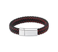 QGJNSGC Cremation Bracelet Genuine Leather Cremation Jewellery Memorial Urn Bangle Braided Keepsake Bracelet for Ashes, 20cm(7.87inch), Stainless Steel, No Gemstone