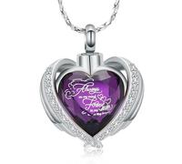 QGJNSGC Cremation Jewelry for Ashes Pendant Crystal Heart Urn Necklace with Mini Memorial Keepsake Urn Memorial Ash Holder for Women Jewelry