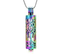 QGJNSGC Cremation Jewelry for Ashes Tree of Life Urn Necklace Cylinder Vial Urn Necklace for Men/Women Keepsake Memorial Ashes Necklace Pendent (All Rainbow)