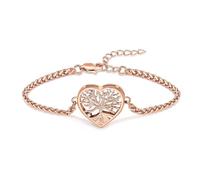 QGJNSGC Cremation Jewelry Tree of Life Heart Urn Bracelet for Human Ashes for Women Men Adjustable Memorial Keepsake Link Bracelet