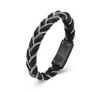QGJNSGC Cremation Urn Bracelet for Ashes Braided Leather Urn Bracelets Memorial Urn Bangle Ashes Holder Stainless Steel Keepsake Bracelet for Human Pet Ash Holder