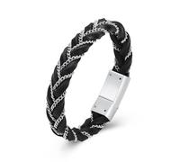 QGJNSGC Cremation Urn Bracelet for Ashes Braided Leather Urn Bracelets Memorial Urn Bangle Ashes Holder Stainless Steel Keepsake Bracelet for Human Pet Ash Holder