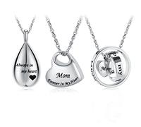 QGJNSGC Cremation Urn Necklace for Ashes Urn Jewelry Forever in My Heart Keepsake Memorial Pendant for Human for Pet (Style A)