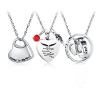 QGJNSGC Cremation Urn Necklace for Ashes Urn Jewelry Forever in My Heart Keepsake Memorial Pendant for Human for Pet (Style C)