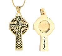 QGJNSGC Cross Urn Necklace for Ashes Tree of Life Cremation Jewellery for Women Men Stainless Steel Celtic Knot Pendant Memorial Necklaces Ash Holder Keepsake Memorial Jewelry