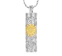 QGJNSGC Flower Celtic Urn Necklace Cylinder Bar Heart Shaped Urn Necklace for Ashes Pendant Necklace Keepsake for Ashes Memory Keepsake Cremation Jewelry for Women