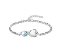 QGJNSGC Infinity Urn Bracelet for Women Men Heart Birthstone Cremation Jewelry for Ashes Link Bracelets Keepsake Memorial Urns Lockets for Human Ash Bangle Bracelet Jewellery (Sea Blue)