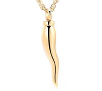 QGJNSGC Italian Horn Cremation Jewelry Urn Necklace for Ashes Memorial Keepsake Pendant