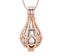QGJNSGC Keepsake Openwork Teardrop Urn Locket Ashes Necklace Memorial Jewelry Cremation Jewelry