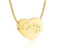 QGJNSGC Pet Cremation Jewellery for Ashes Pendant Paw Print Pet Heart Urn Necklace Memorial Keepsake Jewelry for Pet/Dog's/Cat's Ashes