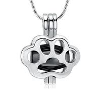 QGJNSGC Pet Cremation Jewelry for Ashes for Dog Cat Paw Print Memorial Locket Urn Necklace with Mini Case Keepsake Cremation Jewelry for Women/Men