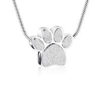 QGJNSGC Pet Paw Cremation Jewelry for Ashes Pendant Paw Print Urn Necklace Memorial Keepsake Jewelry for Pet/Dog's/Cat's Ashes