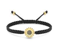 QGJNSGC Sunflower Cremation Jewelry for Ashes Handmade Braided Rope Bracelet Stainless Steel Memorial Urn Bracelet for Ashes Belief hope Sunshine Keepsake Bracelet, 0.71, Stainless Steel, crystal