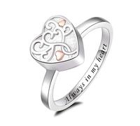 QGJNSGC Tree of Life Urn Ring for Ashes Celtic Knot Family Tree Memorial Keepsake Jewelry Always in My Heart Cremation Ring for Women Men
