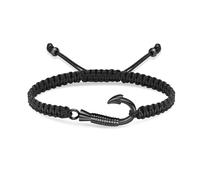 QGJNSGC Urn Bracelet for Ashes Stainless Steel Cremation Jewellery Fish Hook Braided Rope Adjustable Bangle Keepsake Human Pet Memorial Gift