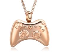 QGJNSGC Urn Necklace for Ashes Games Console Cremation Jewelry Stainless Steel Keepsake Memorial Ash Pendant for Men Women, Stainless Steel, Cubic Zirconia