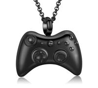 QGJNSGC Urn Necklace for Ashes Games Console Cremation Jewelry Stainless Steel Keepsake Memorial Ash Pendant for Men Women, Stainless Steel, Cubic Zirconia