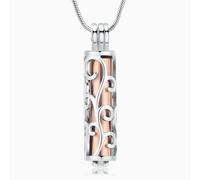QGJNSGC Urn Necklace for Ashes Tree of Life Cylinder Bar Life cycle Cremation Jewelry for Ashes Pendant Necklace Stainless Steel Keepsake Memorial Life Urn Jewelry for Women Men Gifts, Stainless Steel