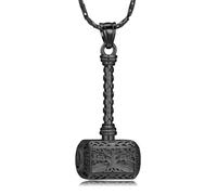 QGJNSGC Viking Thor Hammer Cremation Jewelry for Ashes Tree of life Urn Necklace Celtic Keepsake Pendant Memorial Jewellery Ashes Holder Pendant for Women Men