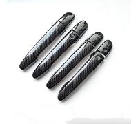QGMKMVZZBK Car Outer Door Handle Covers Trim for Mazda Cx-5 Cx5 CX 5 2012-2020 Styling Carbon Fiber Chrome Car Door Handle Cover Trim Car Accessories(Black 2 Buttons)