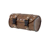 QGMKMVZZBK for Touring for Dyna for Softail Motorcycle Fork Saddle Bags Leather Waterproof Tool Roll Barrel Bag Saddlebags Storage Motorcycle Tail Bag(Saddlebags C)