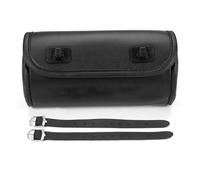 QGMKMVZZBK Motorcycle Bike Front Fork Tool Bag Saddlebag Storage Pouch Handlebar Black PU Leather Motorbike Saddle Bags with Mounting Belts Motorcycle Tail Bag
