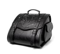 QGMKMVZZBK Retro Universal Motorcycle Rear Seat Bag PU Leather Skull Monster Pattern Knight Tail Storage Waterproof Tool Motorcycle Tail Bag(B)