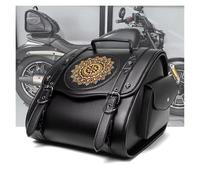 QGMKMVZZBK Retro Universal Motorcycle Rear Seat Bag PU Leather Skull Monster Pattern Knight Tail Storage Waterproof Tool Motorcycle Tail Bag(A)