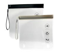 Qgond 2 Pack TSA Approved Clear Toiletry Bags for Liquids, Reusable Quart Size Travel Bags, Waterproof & Leakproof Security Bags for EU UK US Airport Regulations