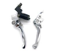 QGQFDEYUNB Clutch Brake Levers 1 Pair Folding Aluminum Clutch Brake Lever for 22mm 7/8" Handlebar 50cc 110cc 125cc 200cc TTR SSR Apollo 125 Pit Dirt Bike(1pair Silver)