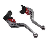 QGQFDEYUNB Clutch Brake Levers CNC Motorcycle Billet Short Adjustable Brake Clutch Lever Set Pair for Vulcan 500 1990-2009, for 800 1995-2006, for 900 2006-2016(Gray Lever with Red Adjuster)