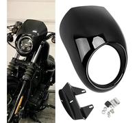 QGQFDEYUNB Motorcycle 5 3/4" Headlight Fairing For Dyna For Street For Bob For Sportster For XL 883 1200 1986-Up Parts Retro Front Light Mask Cowl Headlamp