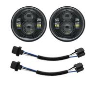 QGQFDEYUNB Motorcycle Lights 4.65 inch H4 Led HeadLight For FXDF Motorcycle For Dyna For Fat For Bob 4.5" Dual Headlamp Double LED Headlights With DRL (H13 Black 1 H13)