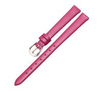 Qgsaghty 10mm-20mm Slim Soft Ultra-thin Leather Strap Colorful Watch Chain Female Accessories, Rose Gold Buckle, Plain, Rose Red, 10mm