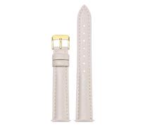 Qgsaghty Leather Watch Strap 10mm-22mm Men's and Women's Cowhide Watch Strap Watch Chain, Gold Pin Buckle, Beige, 10mm