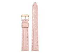 Qgsaghty Leather Watch Strap 10mm-22mm Men's and Women's Cowhide Watch Strap Watch Chain, Rose Gold Pin Buckle, Pink Red, 12mm