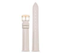 Qgsaghty Leather Watch Strap 10mm-22mm Men's and Women's Cowhide Watch Strap Watch Chain, Rose Gold Pin Buckle, Beige, 10mm