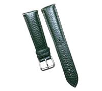 Qgsaghty Soft Cowhide Strap 12/14/16/18/20/22mm Quick Release Lychee Texture Leather Watch Straps, Silver Buckle, Dark Green, 18mm